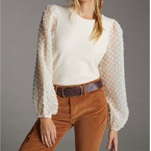 Maeve Textured-Sleeve Top